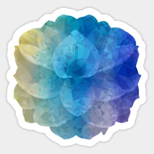 Blue green yellow crystal flower Sticker